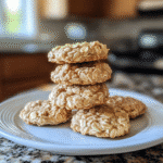 recipe for no bake lemon oatmeal cookies on plate