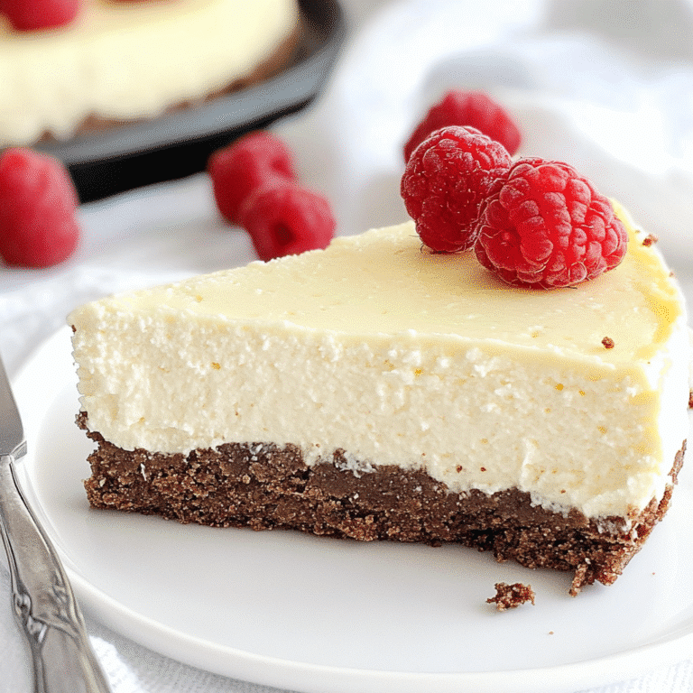 No bake cottage cheesecake on cake stand with berries