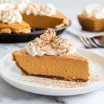 No bake pumpkin pie slice on fall table