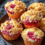 Buttermilk Raspberry Muffins with Streusel and Homemade Berry Swirl