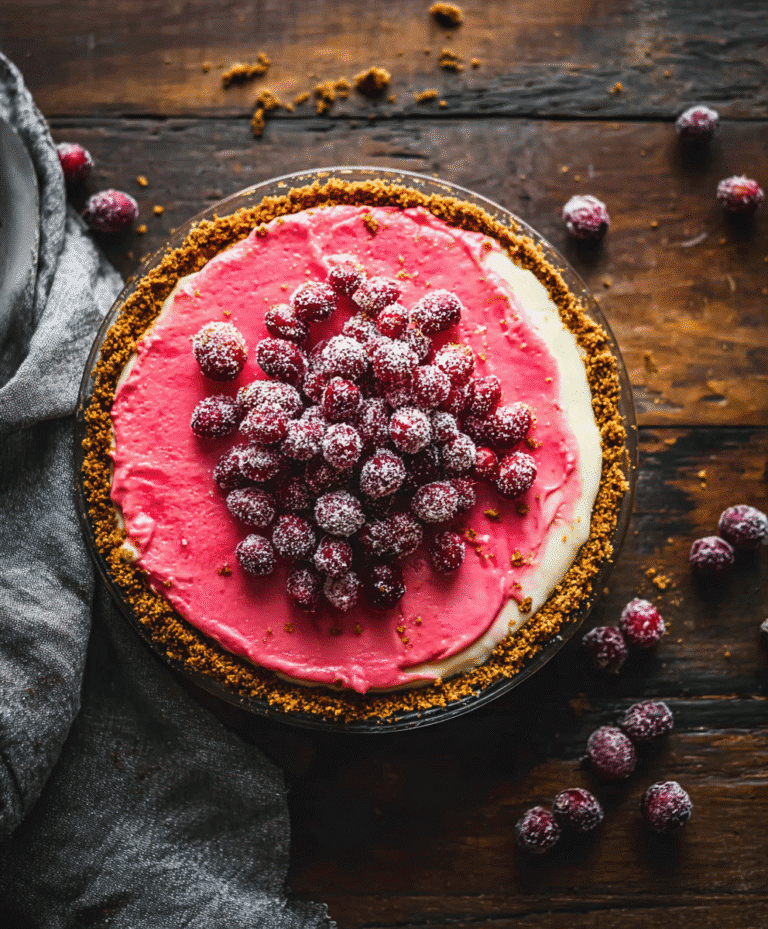 Creamy Cranberry Pie with Gingersnap Crust