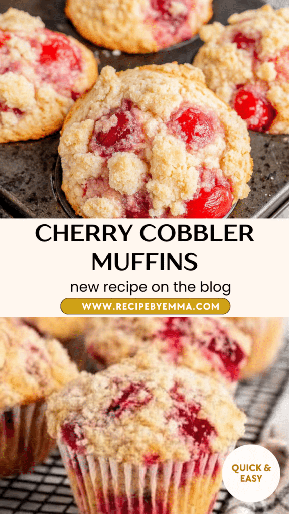 Easy Cherry Cobbler Muffins Recipe – Soft, Buttery Bakery-Style Muffins 112 Cherry Cobbler Muffins