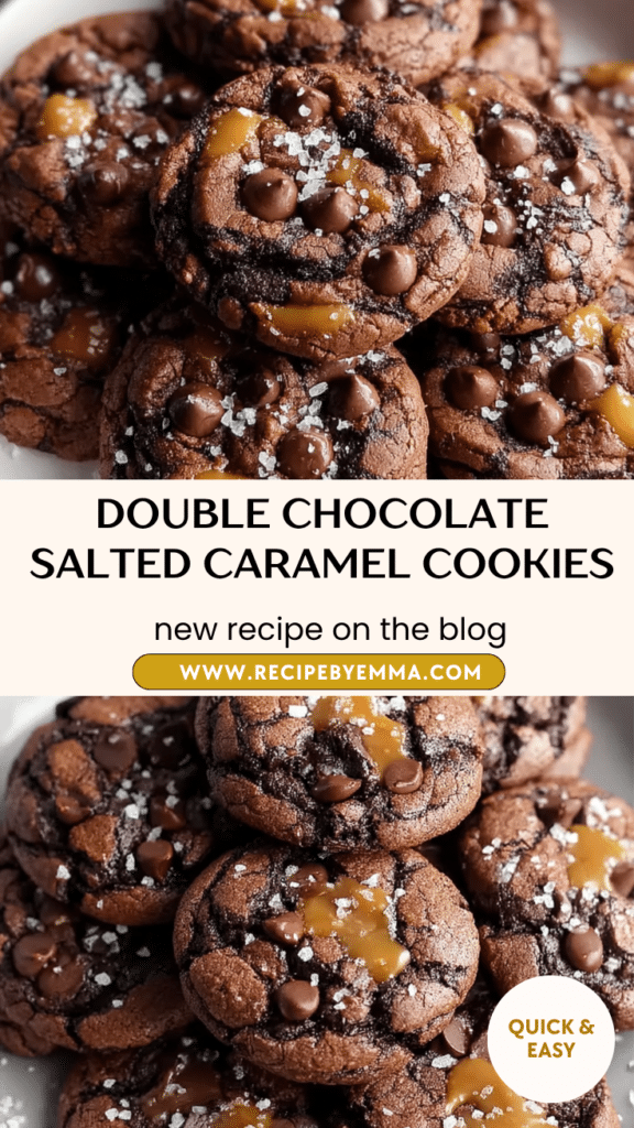 Easy Double Chocolate Salted Caramel Cookies – Soft, Gooey Bakery-Style Treat 88 Double Chocolate Salted Caramel Cookies