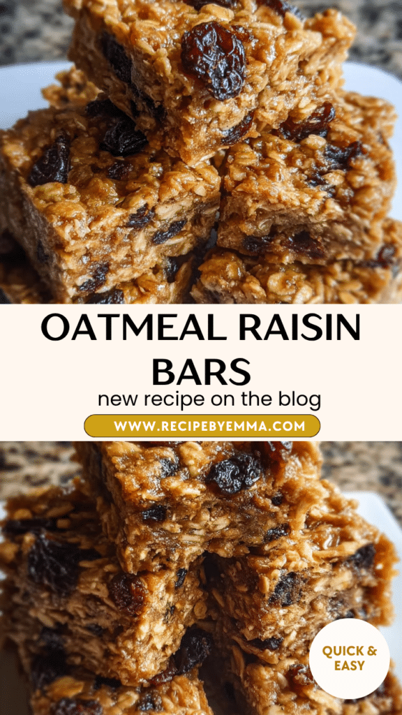 Easy Oatmeal Raisin Bars Recipe – Chewy, Healthy & Naturally Sweet Snack Bars 52 Oatmeal Raisin Bars